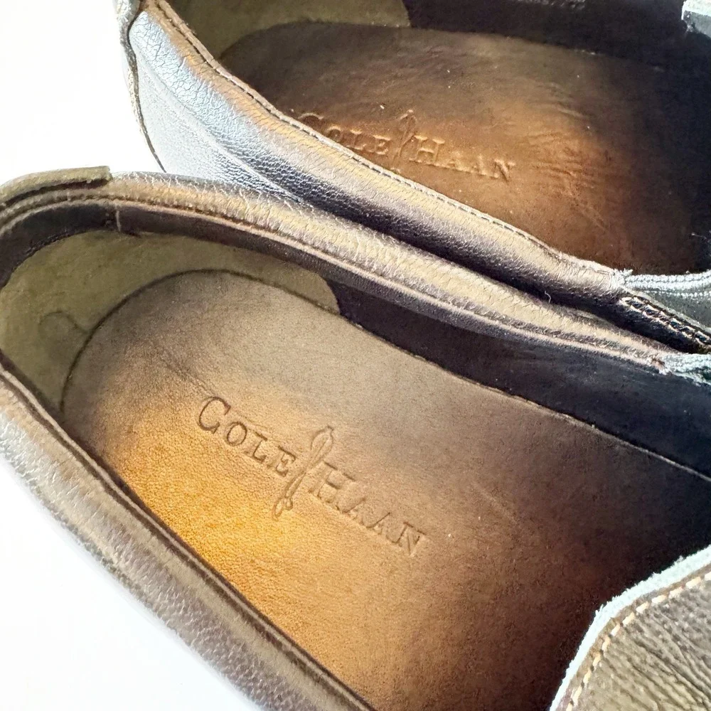 Cole Haan Tucker Venetian Slip On Loafer Black Leather Men's Size 10 Driving Moc